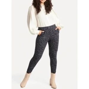 BETABRAND Pencil Dress Pants Skinny-Leg Animal Print Jaguar Leopard X-Large